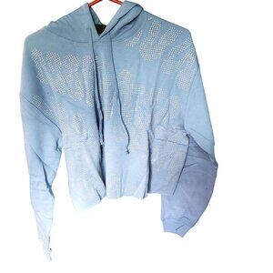 Wild Fable Blue Hoodie With Rhinestones Embellishment Size M Cotton/Polyester